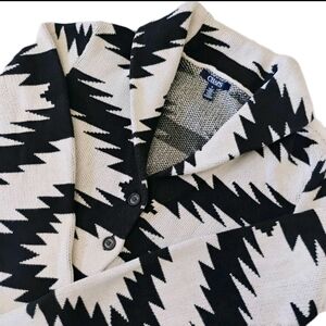 Chaps Women’s Aztec Southwestern Shawl Collar Cardigan Size Medium